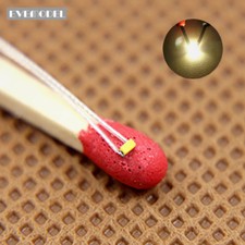 20pcs Pre-wired Micro PTFE Wire Warm White SMD LED 0402 Lights Free Resistors