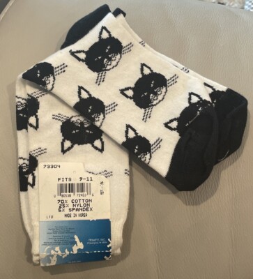 M Cynthia Rowley Vintage “cats” Socks By Trimfit Size 9-11 | eBay