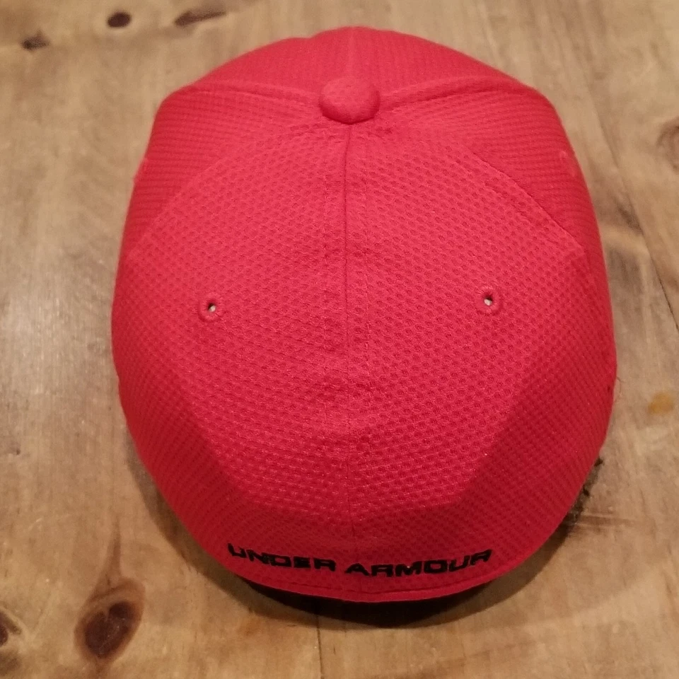 Under Armour Hat Cap Size S/M Flex Stretch Fitted Red Youth Kids Boys UA Logo - Image 3 of 4