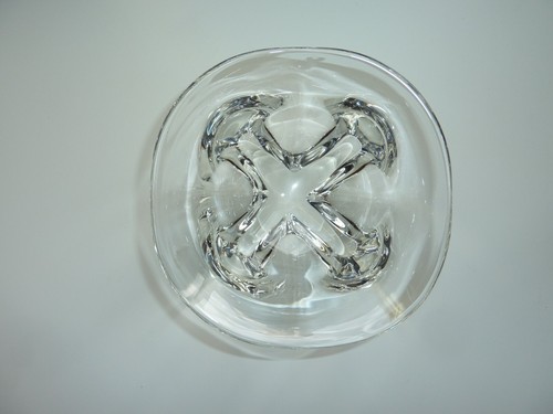 Orrefors Edward Hald Pinched Base Crystal Console Square Bowl 6” Clear Exc. Cond - Picture 3 of 4