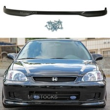 For 1999-2000 Civic 2 3 4 Door Type-r Pu Black Add-on Front Bumper Lip Spoiler