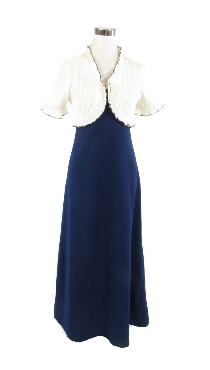 blue dress with bolero White And Blue Striped Maxi Dress S main image 0