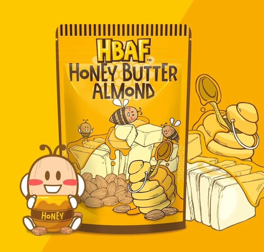 HBAF Gilim Honig Butter Mandel 190g Korean Snack UK Schnelle Lieferung Warten Sie nicht! - Bild 2 von 4