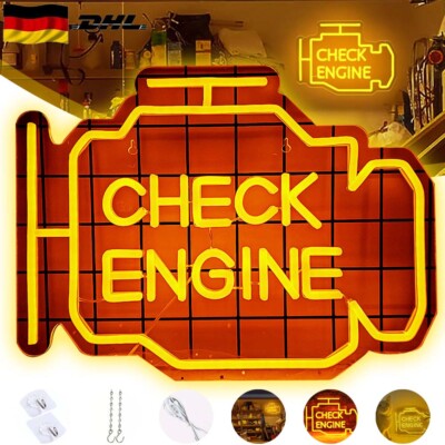 ''Check Engine'' LED Neon Schild Motor Neon Lichter Wand Auto Neon Schild 40*30cm
