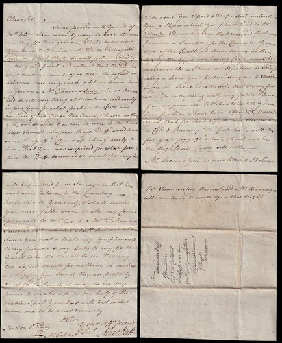1777 LONDON Alexander Duff of Muirtown to Mr Cuthbert at MUIRTOWN, Inverness