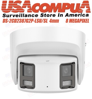 Hikvision 4k 8MP DS-2CD2387G2P-LSU/SL IP Camera 180° Dual lens Panoramic ColorVu