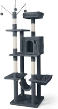 Tall Cat Tree for Indoor Cats, Modern Cute 70-Inch Climbing Play Tower with Top