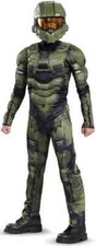 *HALO* BOYS* MASTER CHIEF  MUSCLE  HALLOWEEN COSTUME*SIZE SMALL (4-6)* LIGHT UP*