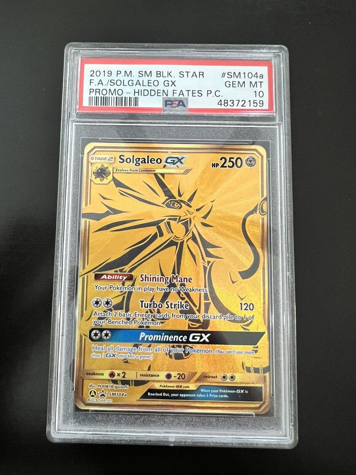 Carta Pokémon Tcg: Solgaleo-gx Sm104a Gold Português + Brind em