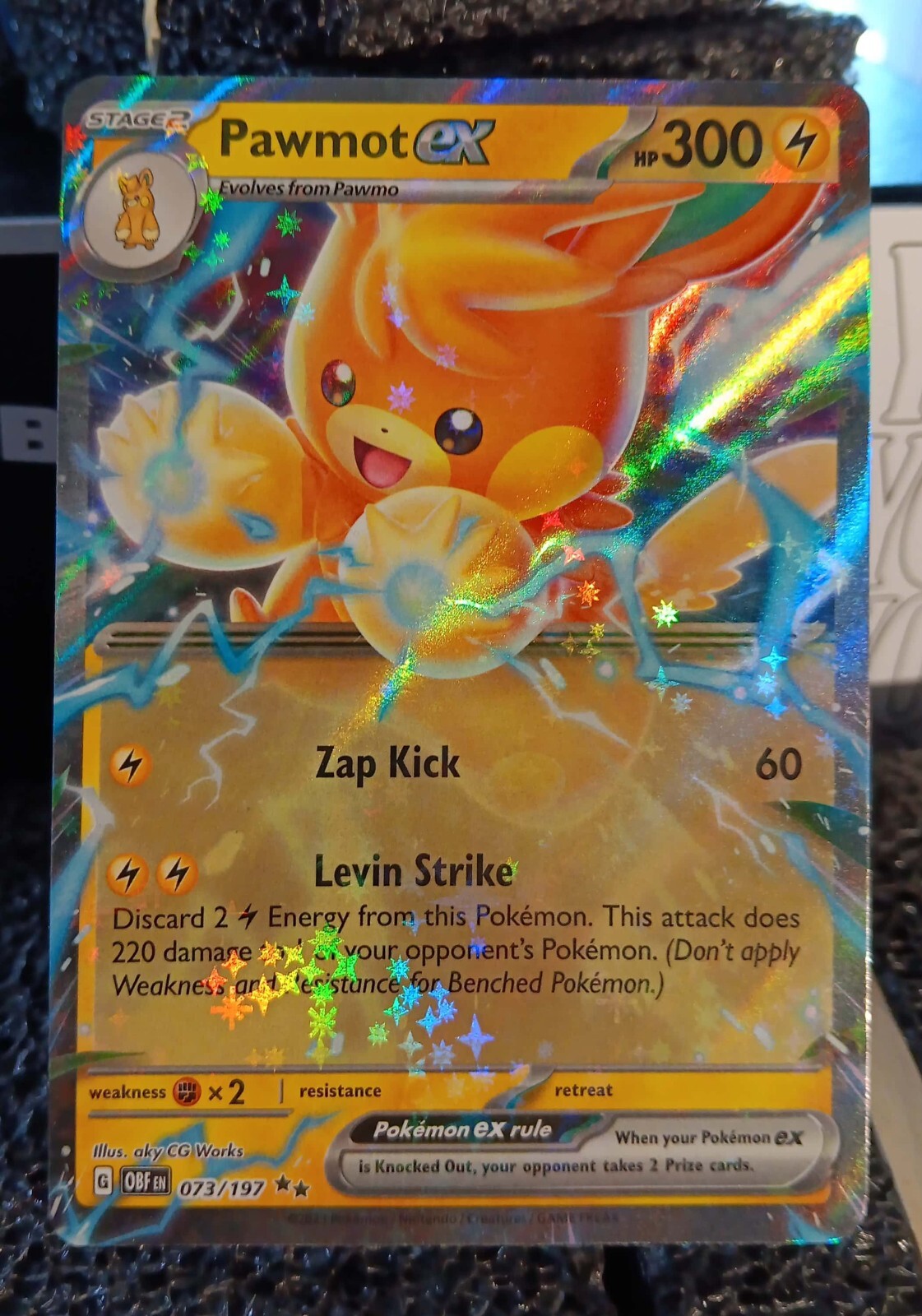 Pokemon Pawmot EX 73/197 Holo Obsidian Flames Double Rare Pokemon Card 