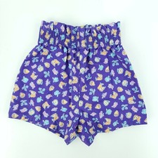 Vintage Color Me Fun Girls 6X Made in USA Smocked Stretch Paperbag Waist Shorts