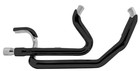Black True Dual Exhaust Header Head Pipes For 17 Harley Touring FLHT FLHR 90337