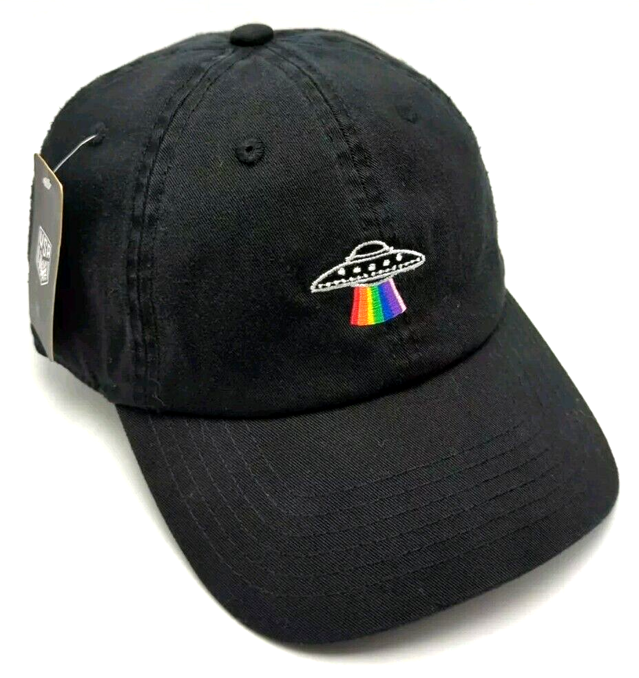 UFO RAINBOW SAUCER hat black adjustable cotton cap aliens *NEW* | eBay