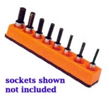 Mechanics Time Saver 384 38 In. Dr Magnetic Orange Socket Holder 10-19mm