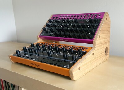 Behringer Crave, Edge & Spice - Dual-MDF-Ständer Eiche furniert aus Synthesizern und Holz