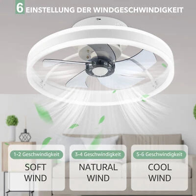 MARKENLOS Moderne Smart-LED-Deckenleuchte Fan Deckenventilator Mit Lampe + Fernbedienung