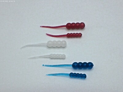 SELECT COLORS HERE 200 Qty Wax Wigglers Soft Plastic Ice Fishing Lures Baits