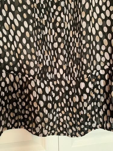 Liz Claiborne woman’s Size XL Sheer Black with Dots Long Sleeve Button Up Shirt - Picture 3 of 8