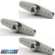 Go Nitro Hobbies 24T Aluminum 2 Way Servo Arm 3 Silver Hitec