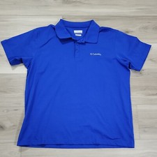 Columbia Polo Shirt Men's Large Blue Short Sleeve