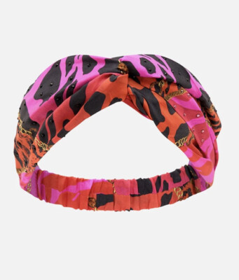 NWT $89 CAMILLA ''ALWAYS CHANGE YOUR SPOTS'' HOT PINK SILK TWIST BOHO HEADBAND
