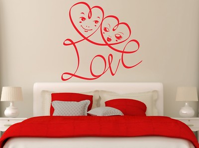 Vinyl Decal Wall Sticker Word LOVE Hearts Funny Bedroom Decor (n956) | eBay