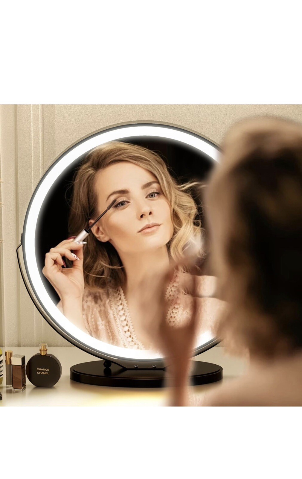 LVSOMT 20" Vanity Makeup Mirror with Lights, 3 Color Lighting Dimmable