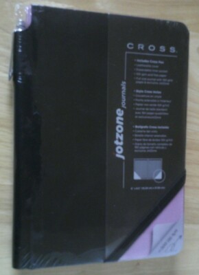 CROSS JOTZONE JOURNAL with Pen Black and Pink with Medium/Grid New and Sealed
