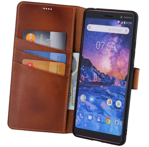 Nokia 7 Plus Hülle Echt Leder Tasche Book Style Schutzhülle Cover 1A Wallet Case - Photo 6/9