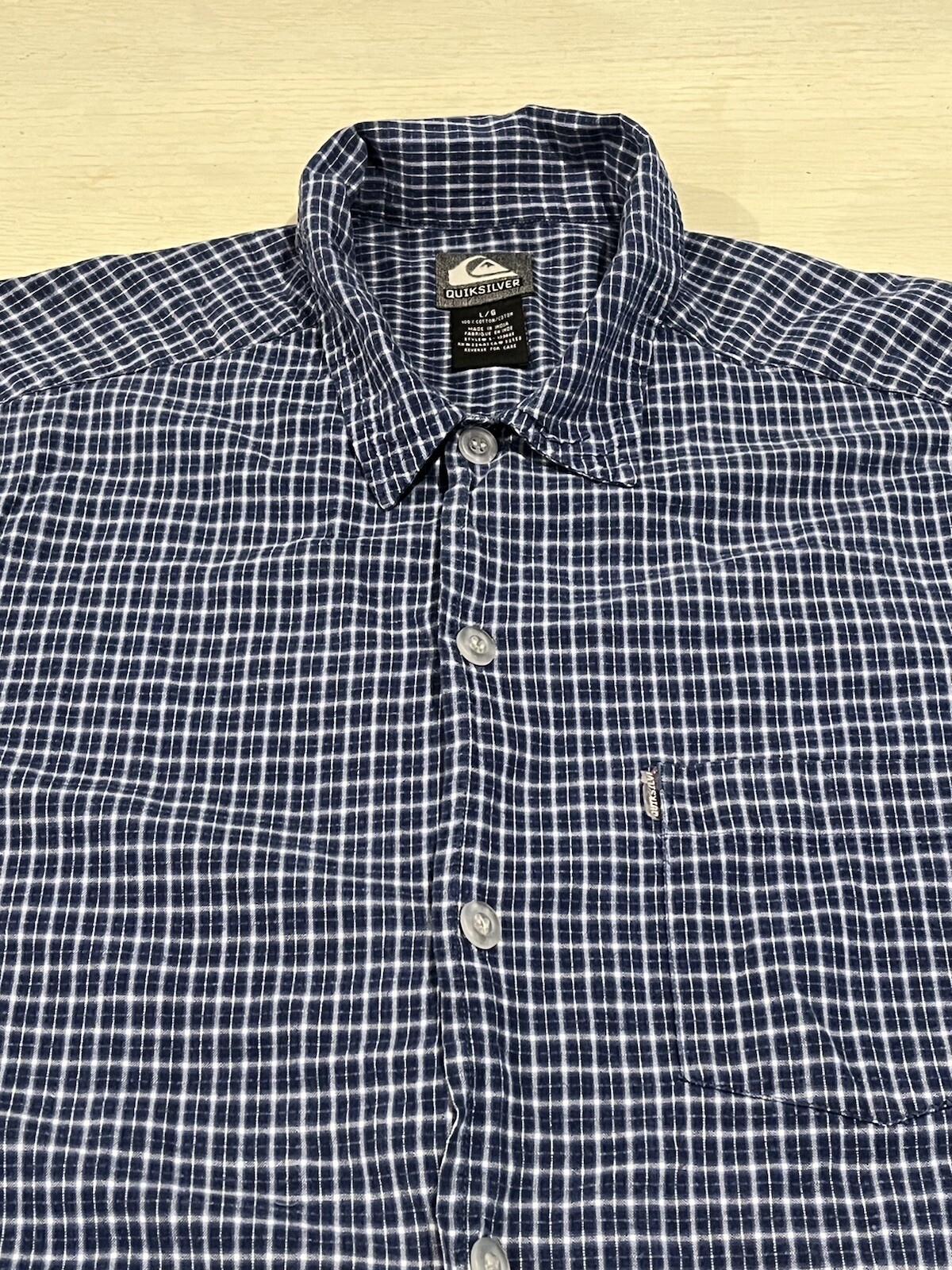 Quicksilver Button Down Men's Size Large Plaid Bl… - image 7