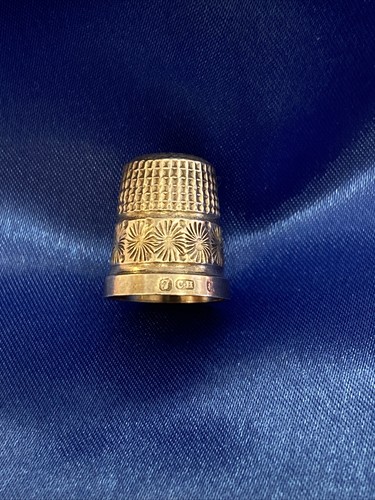 Frühe 1900’s Chester Hallmark Charles Horner MASSIVER SILBER FINGERHUT No:7 - Bild 3 von 12