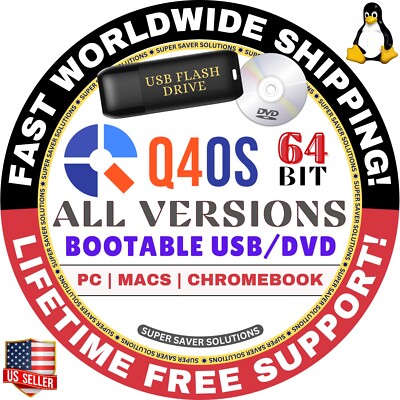 Q4OS Linux OS Aquarius, Gemini / Plasma Trinity / LIVE, FULL / USB, DVD / MAC PC