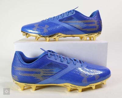 Under Armour Blur Lux MC Blue Gold Football Cleats Men's Size 13 (3023957-403)