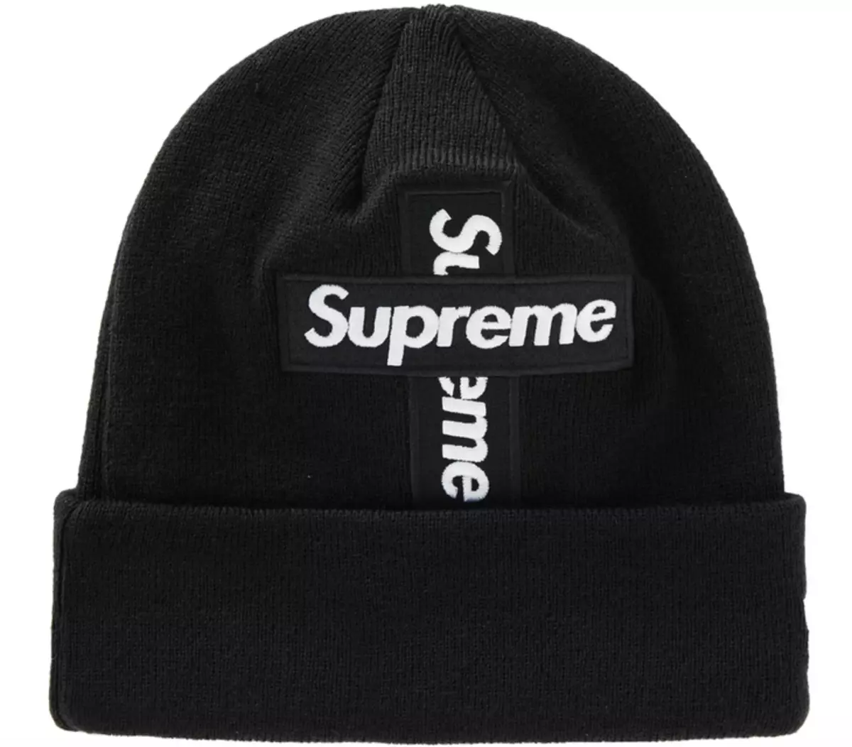 Supreme x New Era Cross Box Logo Beanie 'Black' | Men's Size Onesize