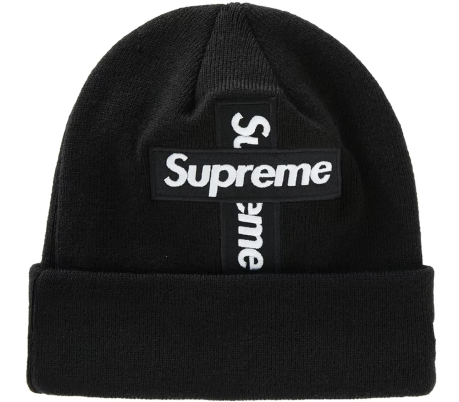 NEUF Supreme New Era Cross Box Logo Beanie Noir FW20 Taille Unique 
