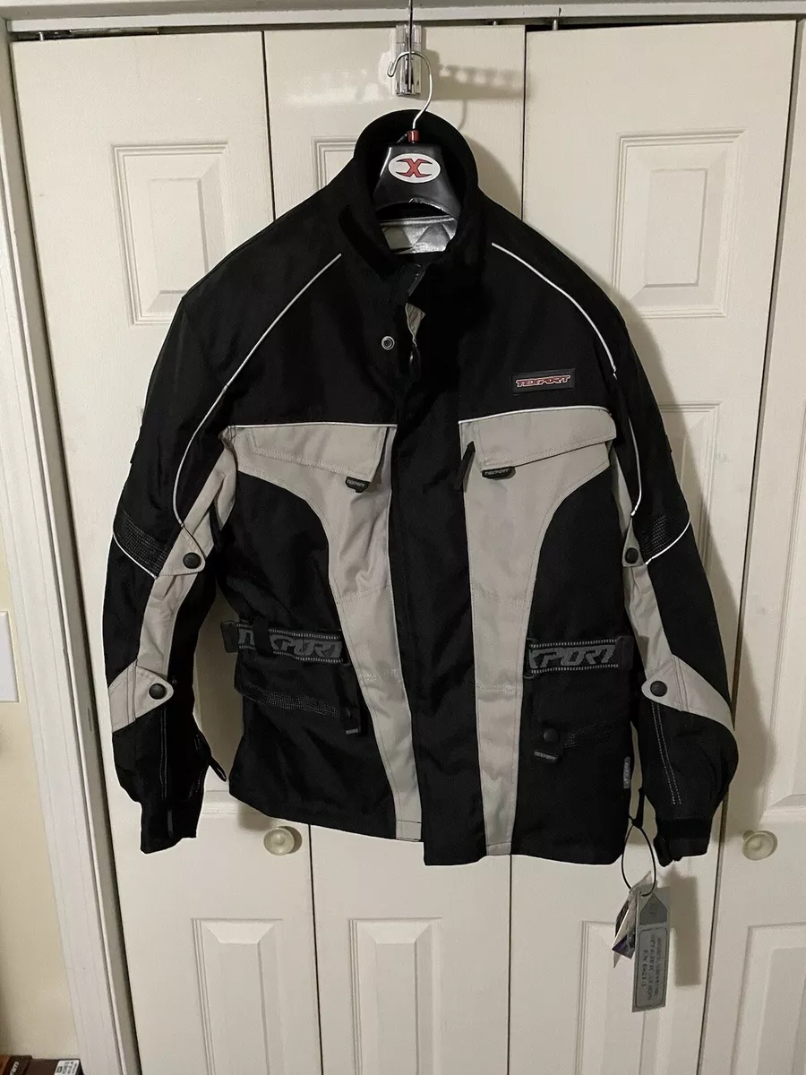Men s Texport Motorcycle Riding Jacket Black Removable Liner Size Large