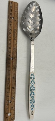 Household Japan Floral Corn Flower Handle Slotted Spoon Soup 12  Stainless
