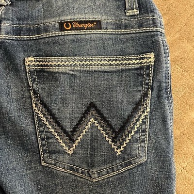 Wrangler Womens Willow Ultimate Riding Jeans Bootcut Denim 3x34 sz 3 embroidered