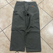 Vintage Y2K Moss Green Carhartt Carpenter Pants Size 34x29
