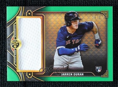 2022 Triple Threads Single Jumbo Relics Emerald 6/27 Jarren Duran Rookie RC 1v3