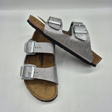 Birkenstock Girl's Slides Sandals Size 33 Silver Glitter Size 2 USA NWOB 317