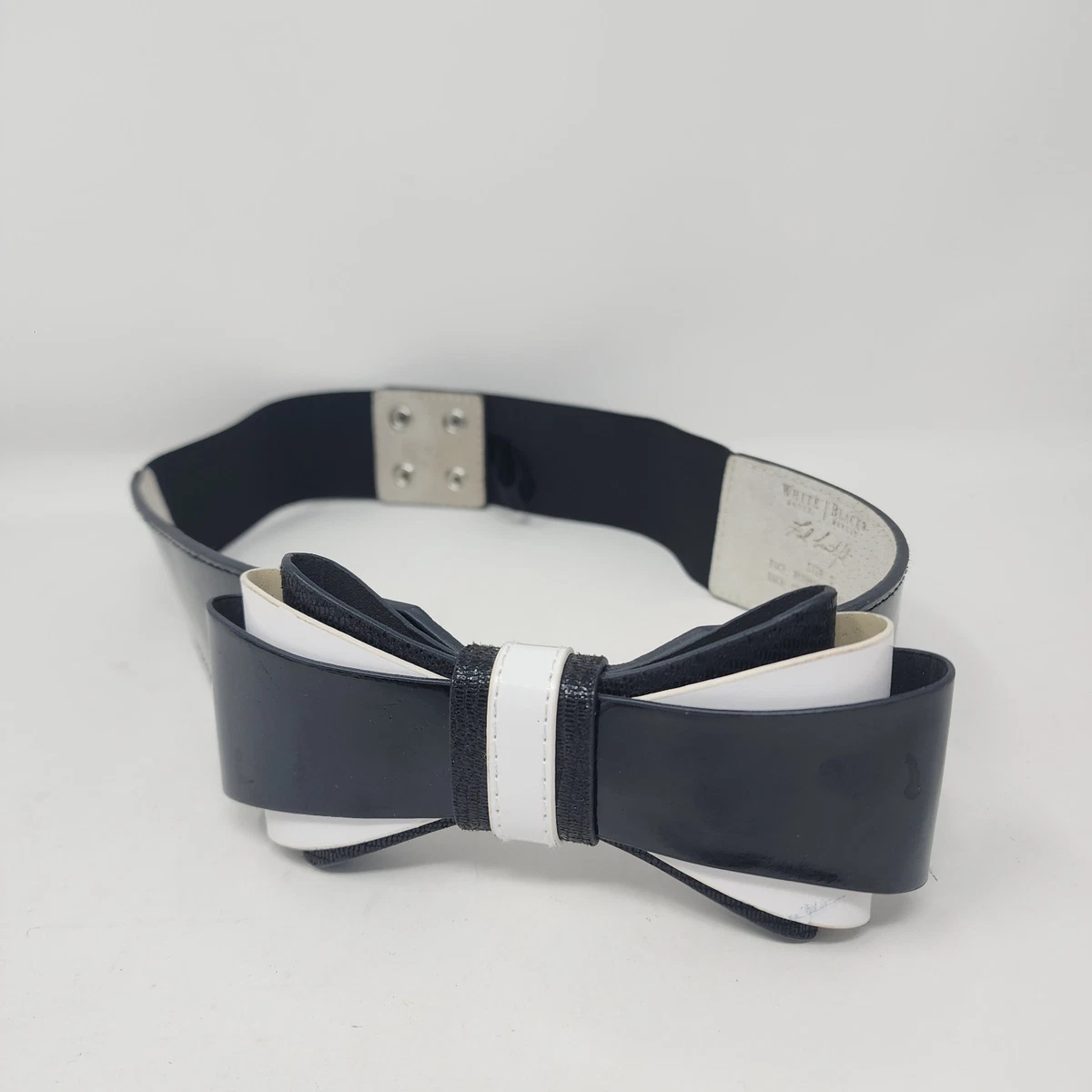 WORTH-White Leather Knotted Bow Belt Bow White Belts for Women for sale | eBay main image 3
