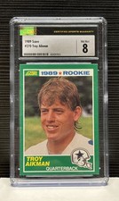 1989 Score #270 Troy Aikman MVP HOF ROOKIE CSG 8 MINT