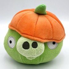 Rare 2011 Green Pig Pumpkin Hat Angry Bird Seasons Plush 6" Tall No Sound READ
