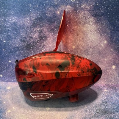 Dye Rotor Paintball Hopper Red/Black with Speed Feed - Read