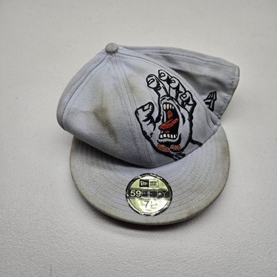 帽子 90s SANTA CRUZ CAP Santa Cruz Baseball Cap 7 1/4 Gray Screaming Hand Embroidered New