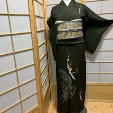 7159 Japanese Kimono Vintage Womens Silk Fabric Robe Kimono only sold