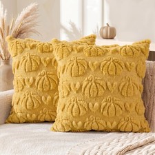 Yellow Pumpkin Fall Throw Pillow Covers 18x18 Inch