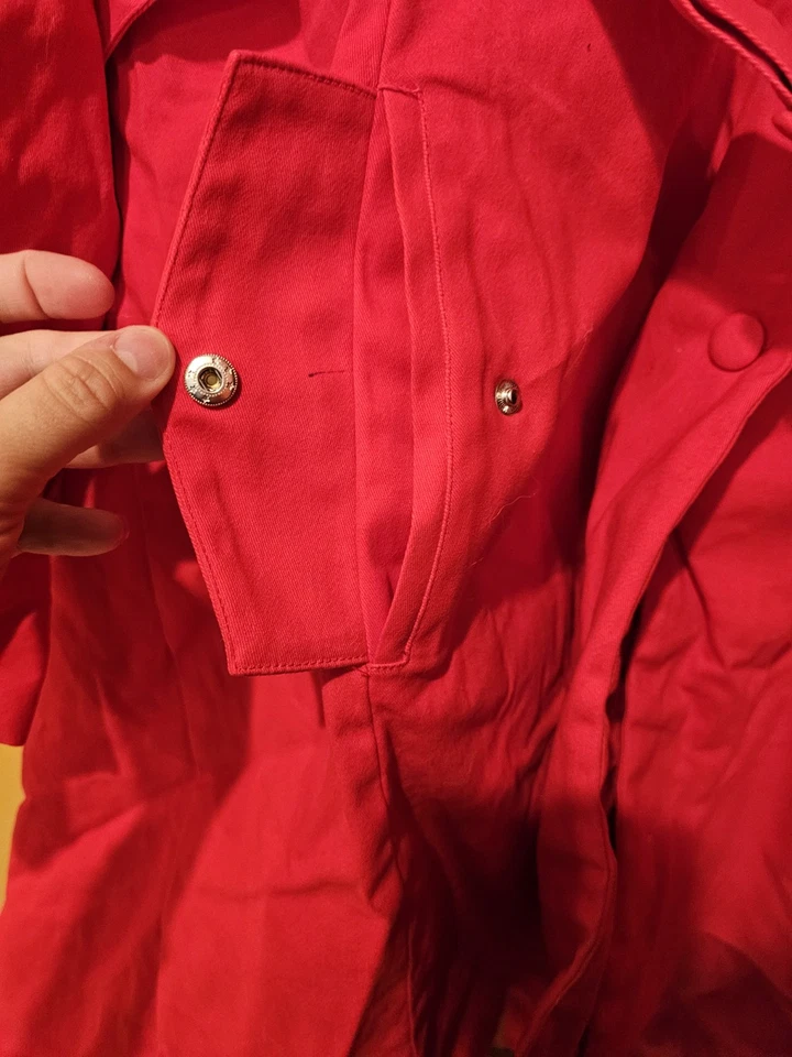 Sugar Thrillz Santa Baby gabardina de piel sintética con cinturón mujer talla grande 3x rojo nuevo Foto 4 de 4