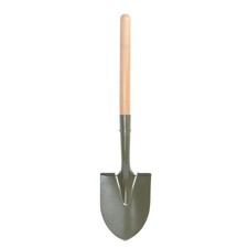HARFINGTON Small Garden Spade Shovel 28" Manganese Steel Round 27", Green